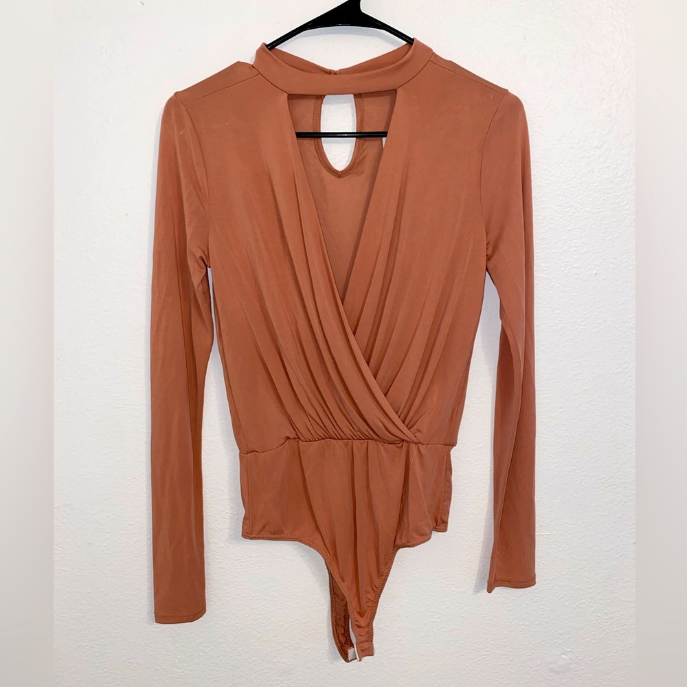 Long Sleeve Peach Bodysuit